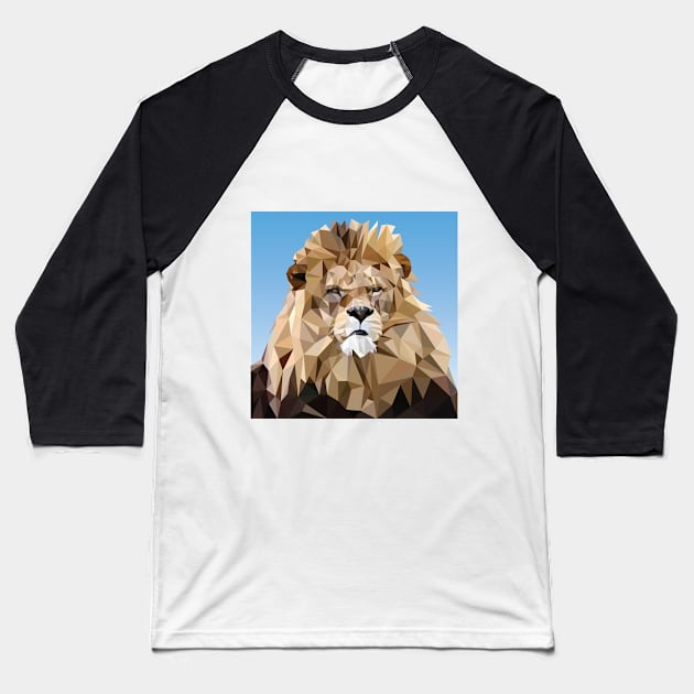 Low poly lion Baseball T-Shirt by skauff